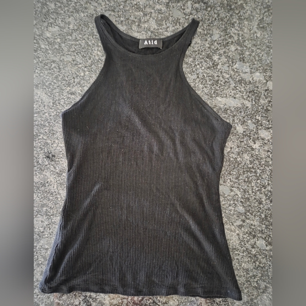 Black Ribbed & Lined Women's Crop Tank